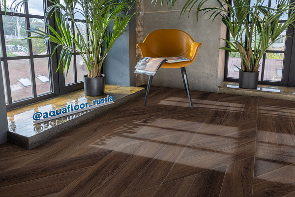 LVT ламинат AquaFloor Parquet Glue Chevron AF2559PGCh